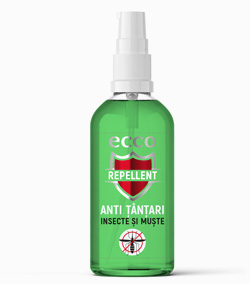 Spray de protecție contra țânțarilor și musculițelor cu uleiuri naturale.